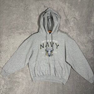JBTs American Pride Mens Large US Navy Hoodie Gray Vintage Made in USA Gorpcore